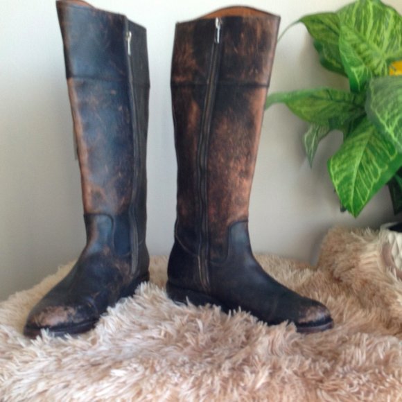 Frye Jayden D Ring Smooth Vintage Leather Boots Rustic Cottagecore Equestrian - Picture 4 of 8